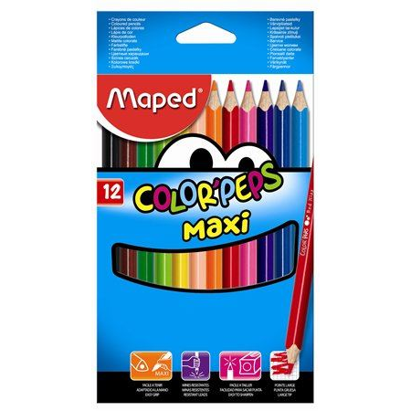 Set creioane colorate Maped Color'Peps Maxi, 12 culori