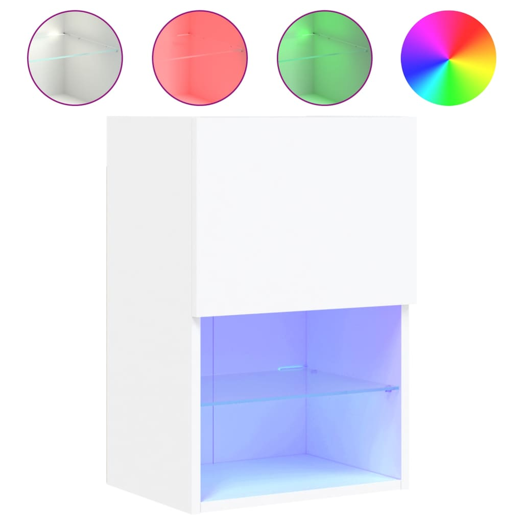 fehér TV-szekrény LED-lámpákkal 40,5x30x60 cm (837029)