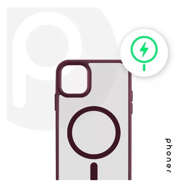 Phoner Apple iPhone 11 Pro Hybrid Mag MagSafe kemény hátlap tok burgundi vörös (74357) (PH74357)