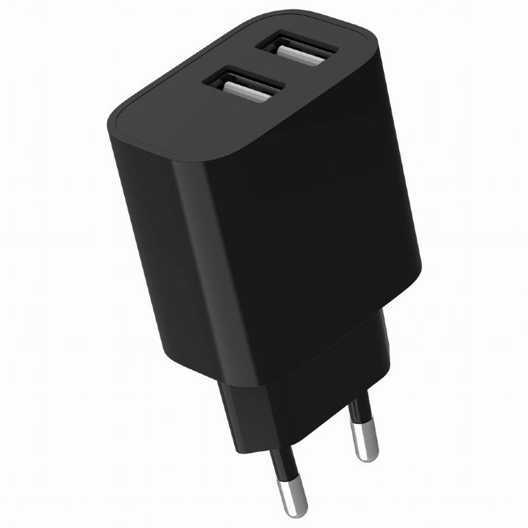 GEMBIRD 2-portová univerzálna nabíjačka USB 2.4A, farba čierna (TA-UC-2A12-01-BK)