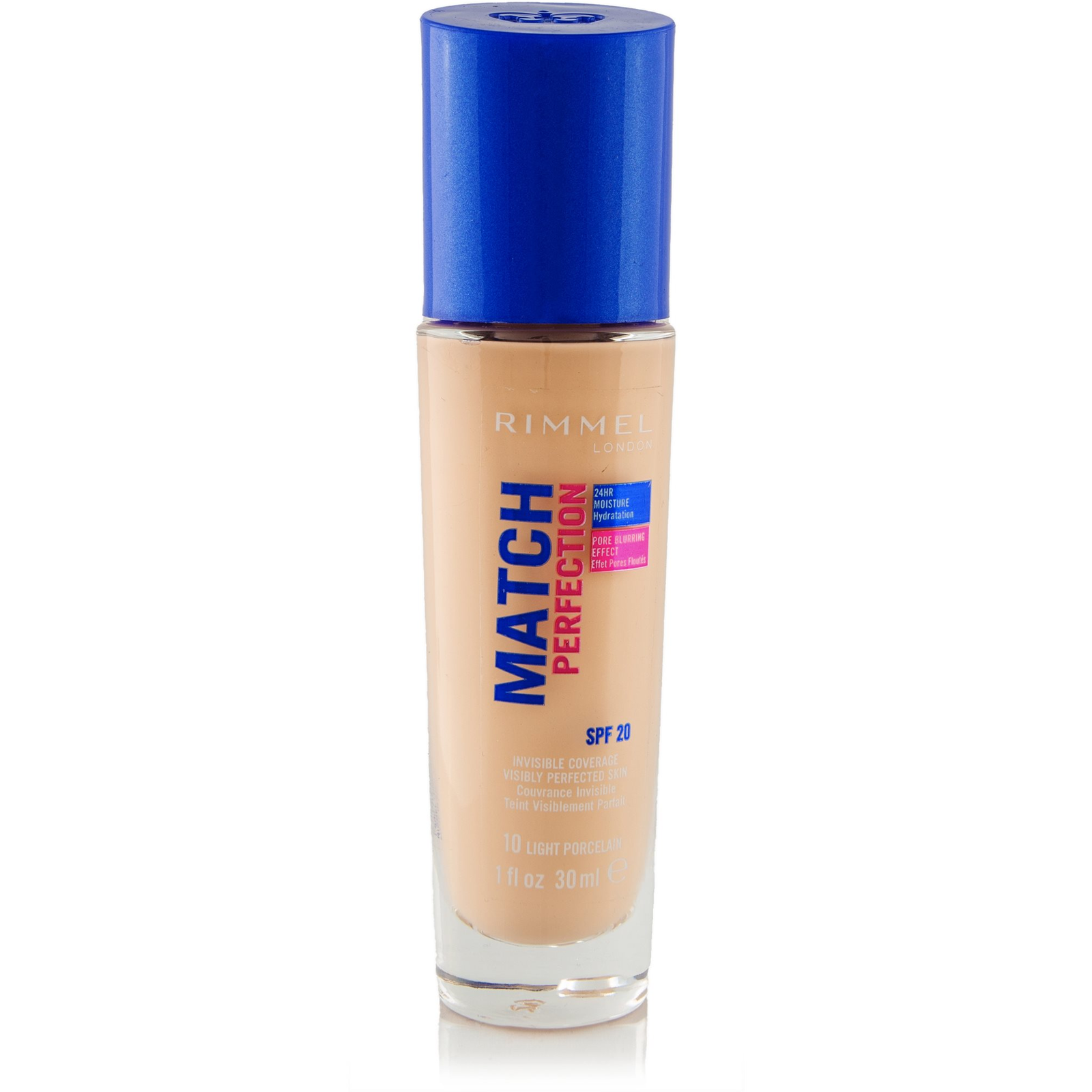 RIMMEL LONDON Match Perfection Foundation SPF20 010 Light Porcelain 30 ml (3614220953984)