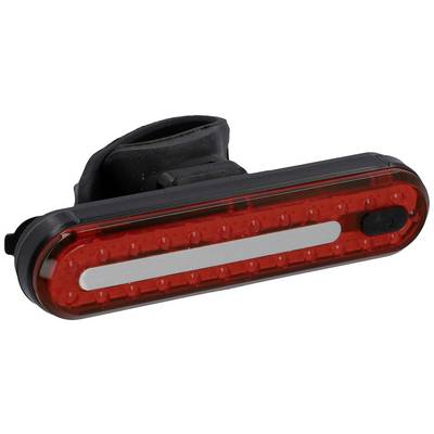 Fischer Fahrrad Kerékpár hátsó világítás LED Akkuról üzemeltetett Fekete (50641) (50641)