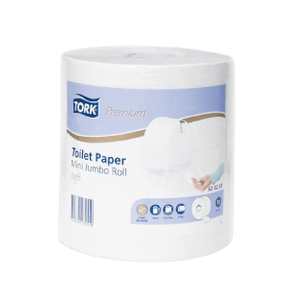 Tork Prémium Jumbo Tekercses 2 rétegű toalettpapír - Fehér mintás (2 darabos) (620283)