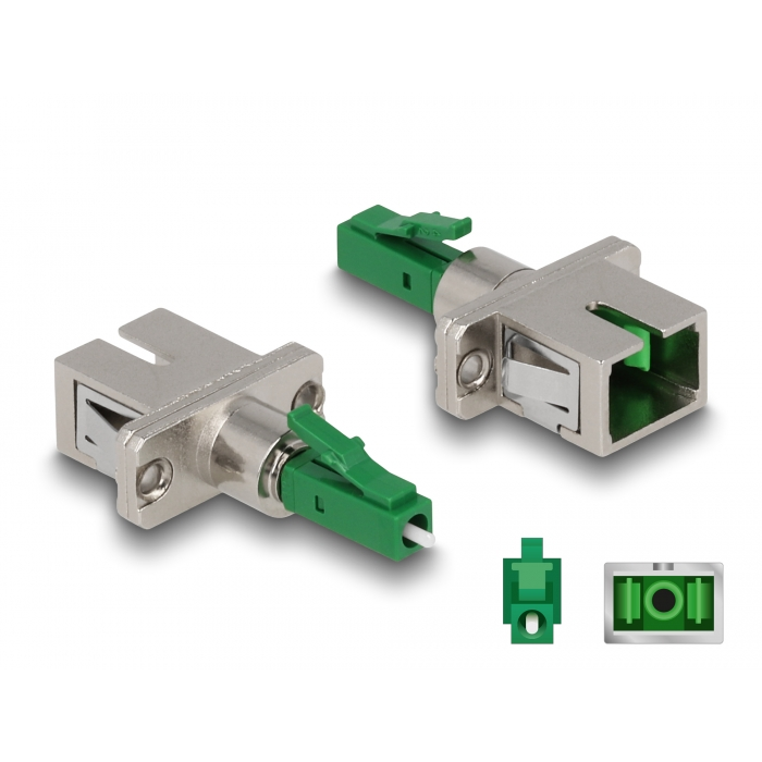 Delock Optikai szál hibrid párosító LC Simplex apa - SC Simplex anya zöld (87943) (87943)