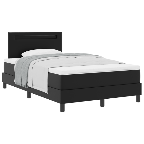 Box Spring Ágy Matrac Fekete Kis Dupla Műbőr
