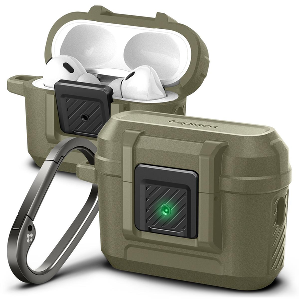 Carcasa Spigen Lock Fit compatibila cu Apple AirPods Pro / Pro 2 Khaki