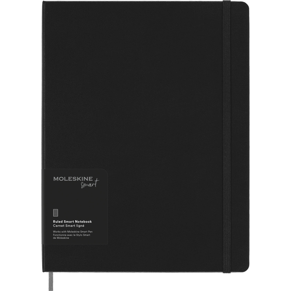 MOLESKINE Smart Writing XL, kemény borító, vonalas, fekete