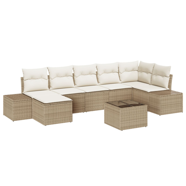 Set De Sofá De Jardín Juego De 8 Beige Y Crema V7473 Unico / Beige