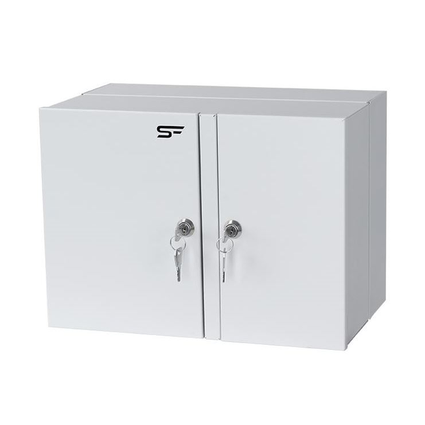 Stalflex 2 kamrás falra szerelhető üres optikai elosztódoboz szürke (PN2K-24D-3S-G)