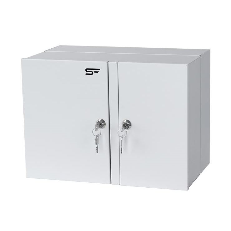 Stalflex 2 kamrás falra szerelhető üres optikai elosztódoboz szürke (PN2K-24D-3S-G) (PN2K-24D-3S-G)