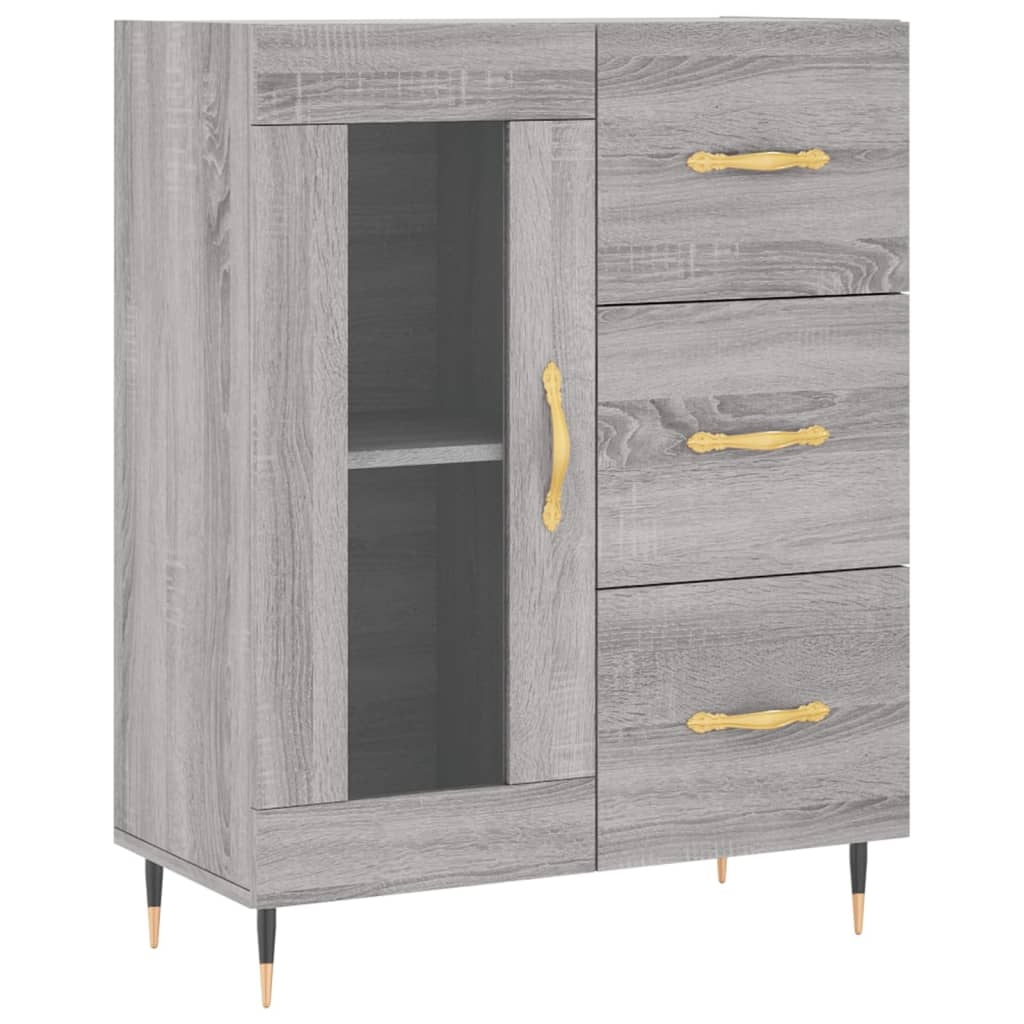 szürke sonoma színű szerelt fa tálalószekrény 69,5 x 34 x 90 cm (828026)