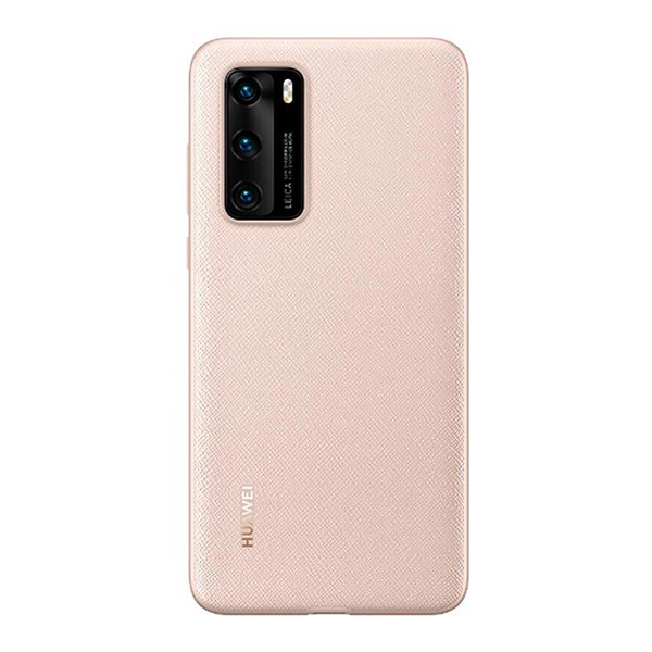 HUAWEI műanyag telefonvédő (gumírozott, textil minta) RÓZSASZÍN [Huawei P40]