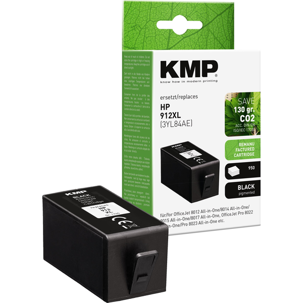 KMP HP 912XL fekete nyomtatópatron 950 oldal