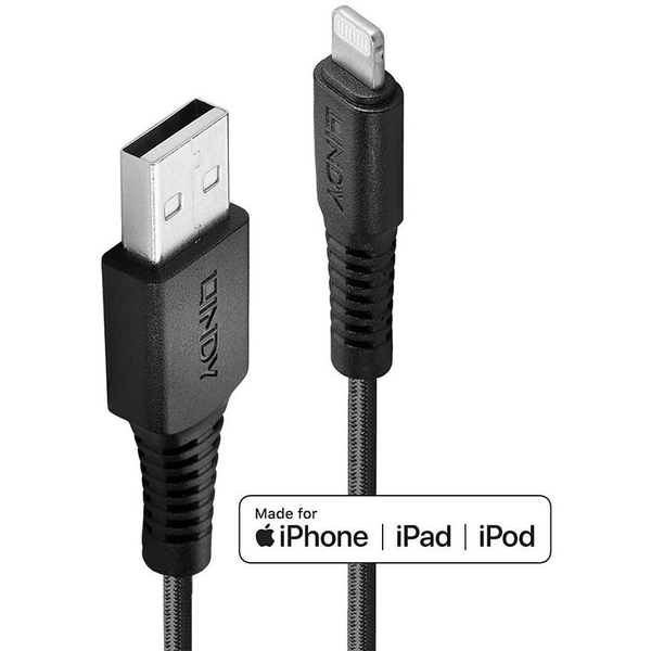 Lindy 31293 Lightning kabel 3 m Sort