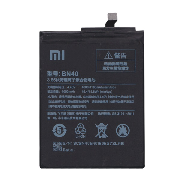 Xiaomi akku 4100mAh LI-ION  Redmi 4X / Redmi 4 Prime "Gigapack csomagolás" (BN40)