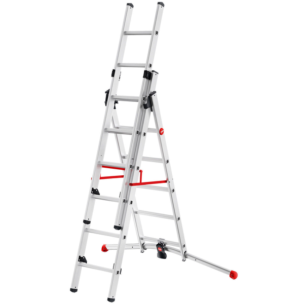 Hailo S100 ProfiLOT 2x6 + 1x5 lépcsőfokos alumínium állólétra