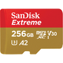 Карта памет SanDisk Extreme microSDXC 256GB, До 190MB/s & 130MB/s Read/Write speeds A2 C10 V30 UHS-I U3
