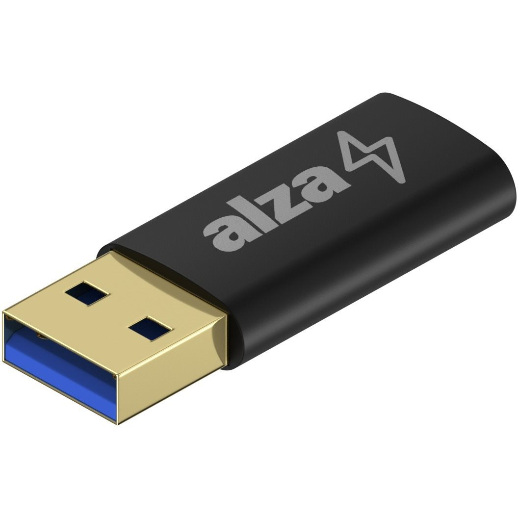 AlzaPower USB-A (M) to USB-C (F) 3.2 15W 5Gbps, fekete (APW-ADTATC1B)
