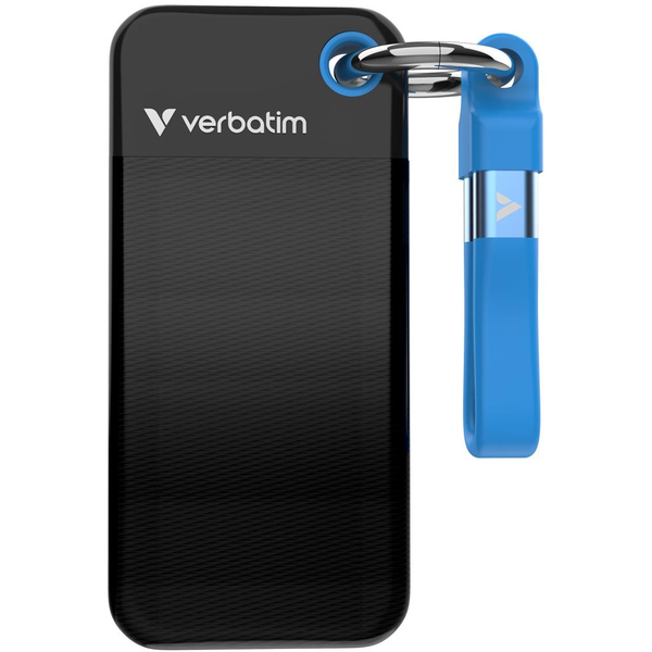 Verbatim Pocket SSD 2 TB USB Type-C 3.2 Gen 2 (3.1 Gen 2) Zwart, Blauw