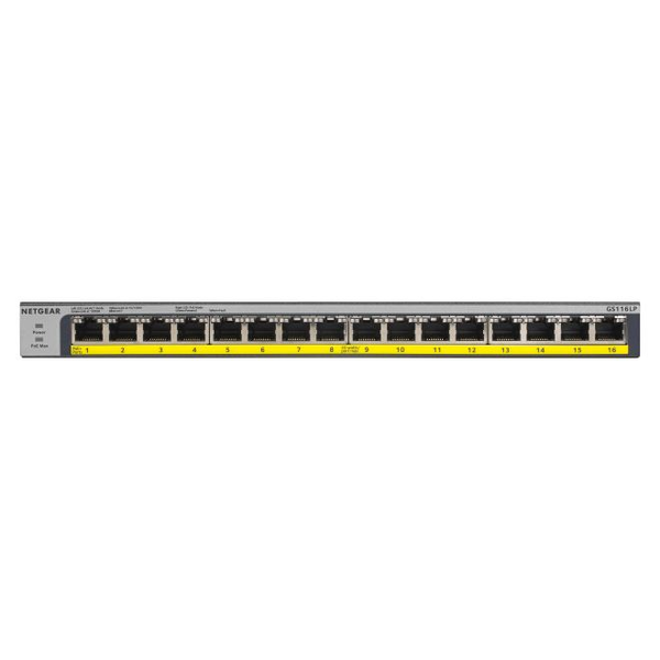Netgear GS116LP-100EUS 1000Mbps 16 portos PoE switch