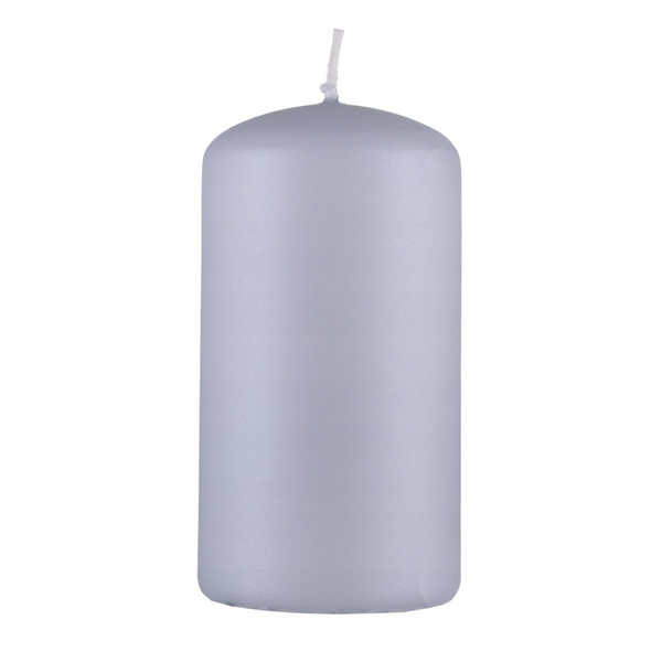 Świeca słupek DONAU HOME Standard Lakier, 60x115mm, jasny szary metaliczny mat