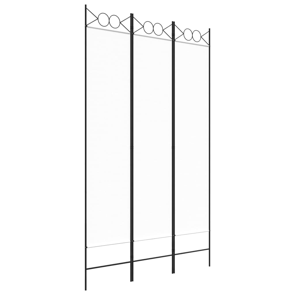 fehér 3 paneles szövetparaván 120x200 cm (350146)