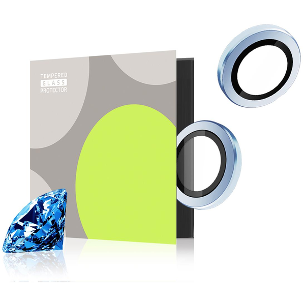 Tempered Glass Protector iPhone 14/14 Plus/15/15 Plus üvegfólia - 0,5 karátos zafír, kék