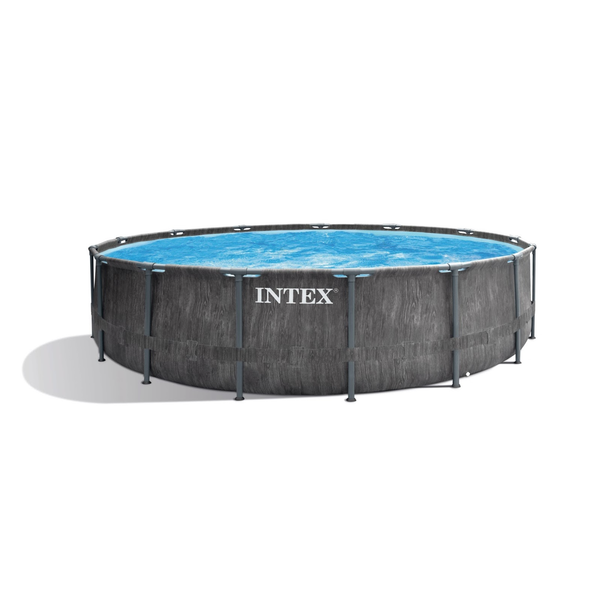 Басейн Intex 121126744 Intex Premium Frame Set Prism Greywood Round Pool 549*1.22 със стълба, филтър, капак