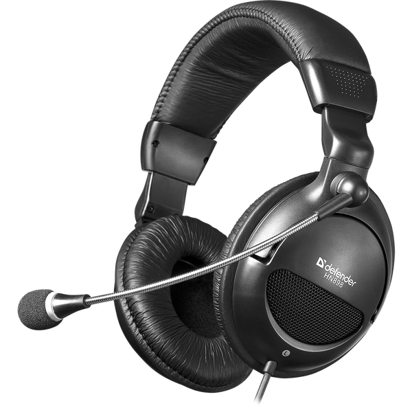 Casti audio, Defender, Cu microfon, Negru