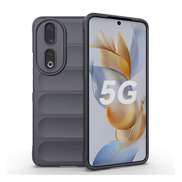 Huawei Honor 90, Szilikon tok, közepesen ütésálló, 3D minta, sötétszürke (RS143532)