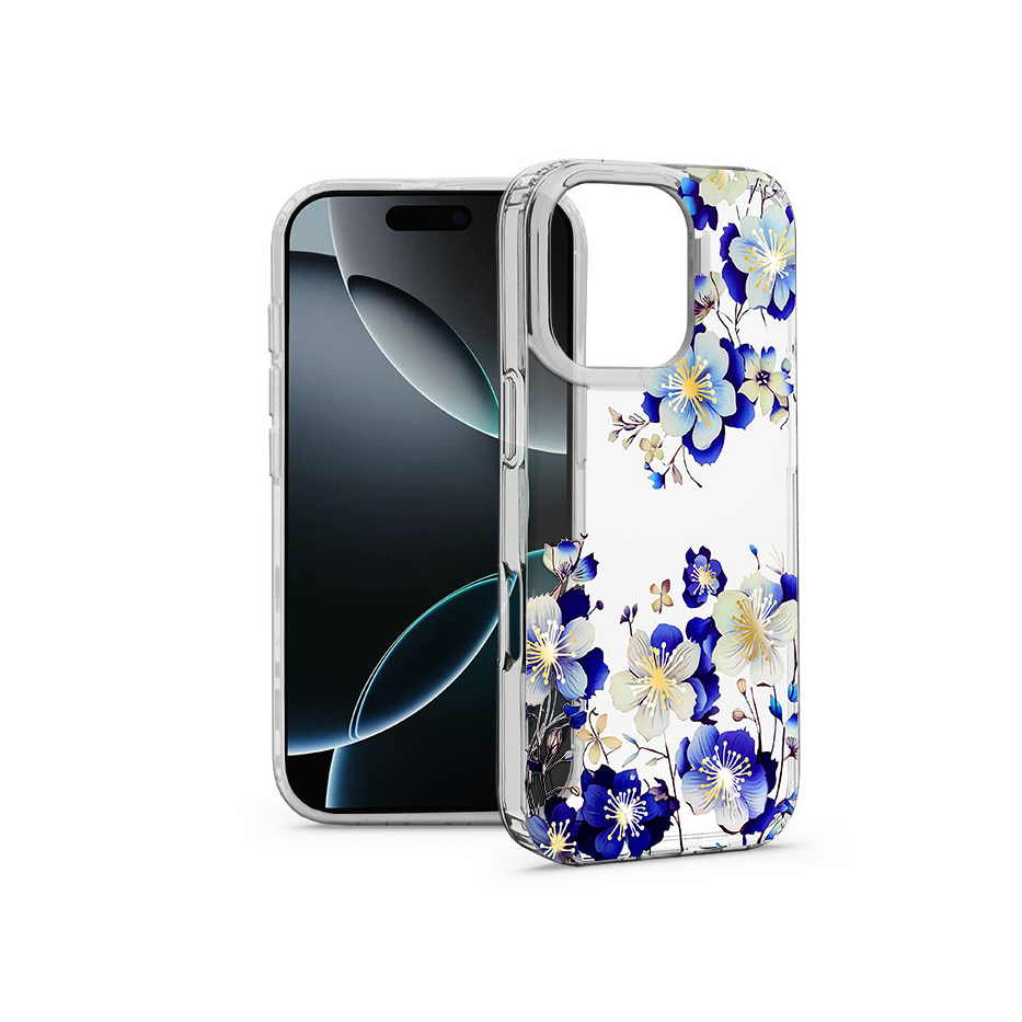 Haffner IMD Floral szilikon tok - Apple iPhone 16 Pro - átlátszó (HF789609)