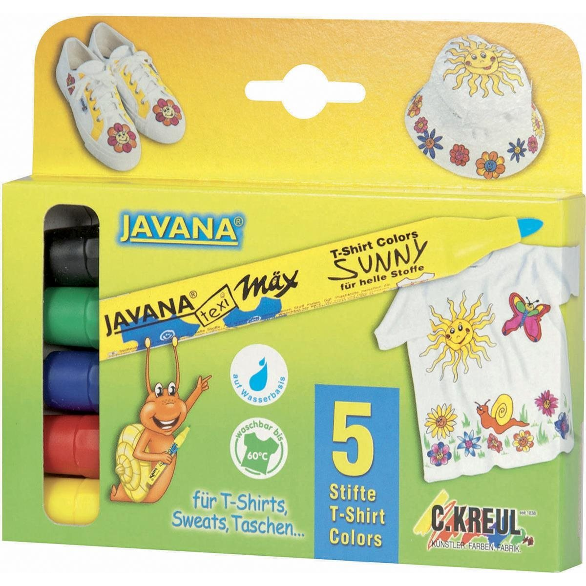 KREUL - JAVANA "Texi Max Medium" Textilmarker készlet, 2-4 mm 5 db (4000798907105)