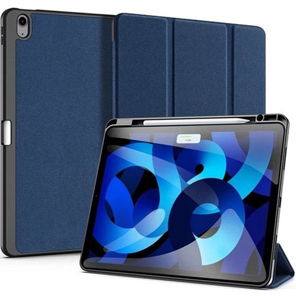 Apple iPad Air 13 (2024 / 2025), mappa tok, Smart Case, érintőceruza tartó, Dux Ducis Domo, sötétkék