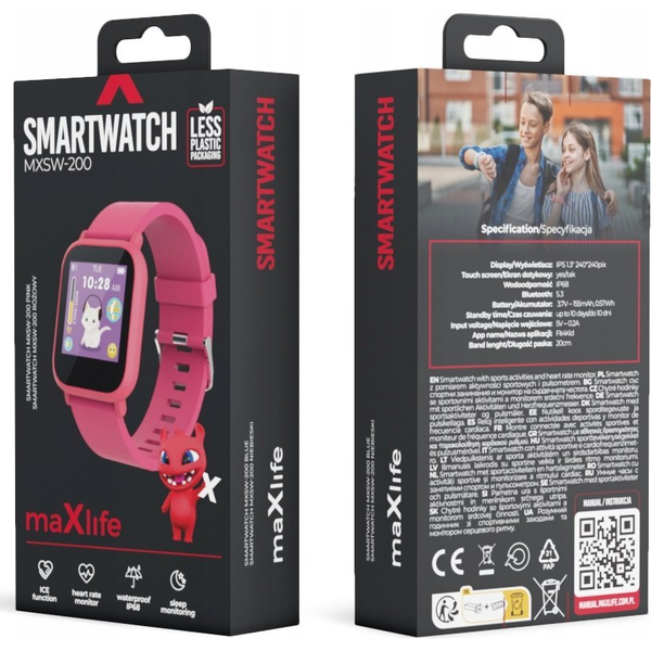 MaxLife MXSW-200 Gyerek Okosóra Rózsaszín