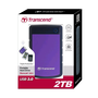 Външен хард диск Transcend StoreJet H3P, 2TB, 2.5", USB 3.0, Лилав