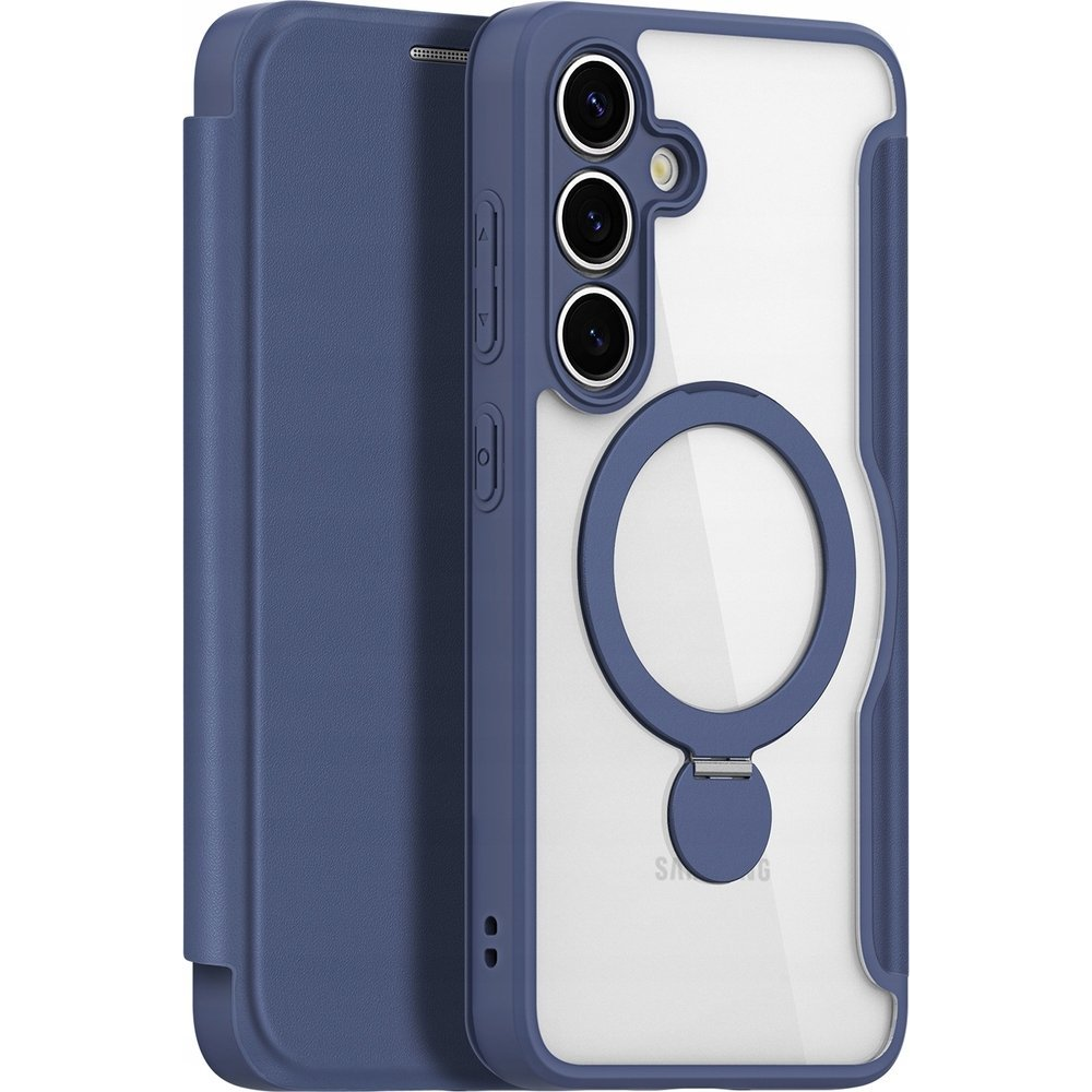 Dux Ducis Samsung S25 Plus Skin X Pro Tok Álló, Bőr Hatású Flip, Magsafe, Sötétkék (6971824160932)