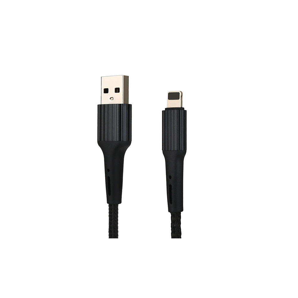 Somostel SMS-BW06 USB-A apa - Lightning apa Adat és töltő kábel - Fekete (1m) (025700)
