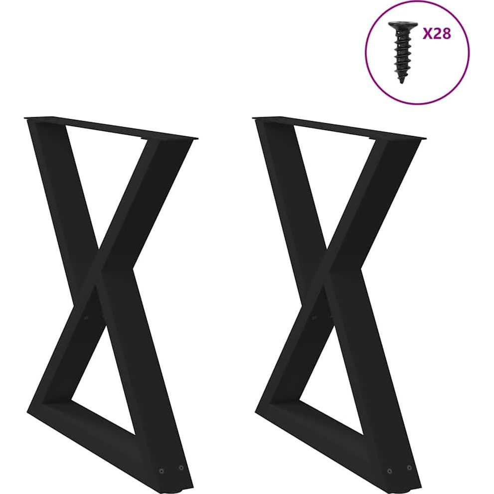 étkezőasztal lábak 2 db Fekete 70x(72-73,3) cm acél (4012724)