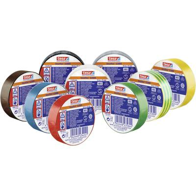 Tesa (53988-00135-00) Szigetelőszalag ® Professional Barna, Zöld, Sárga, Fehér, Szürke, Kék, Piros, Fekete, Fekete (H x Sz) 10 m x 15 mm 10 db (53988-00135-00)