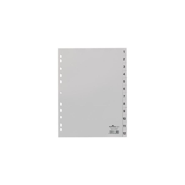 DURABLE Zahlenregister A4 1-12 PP volldeck. grau