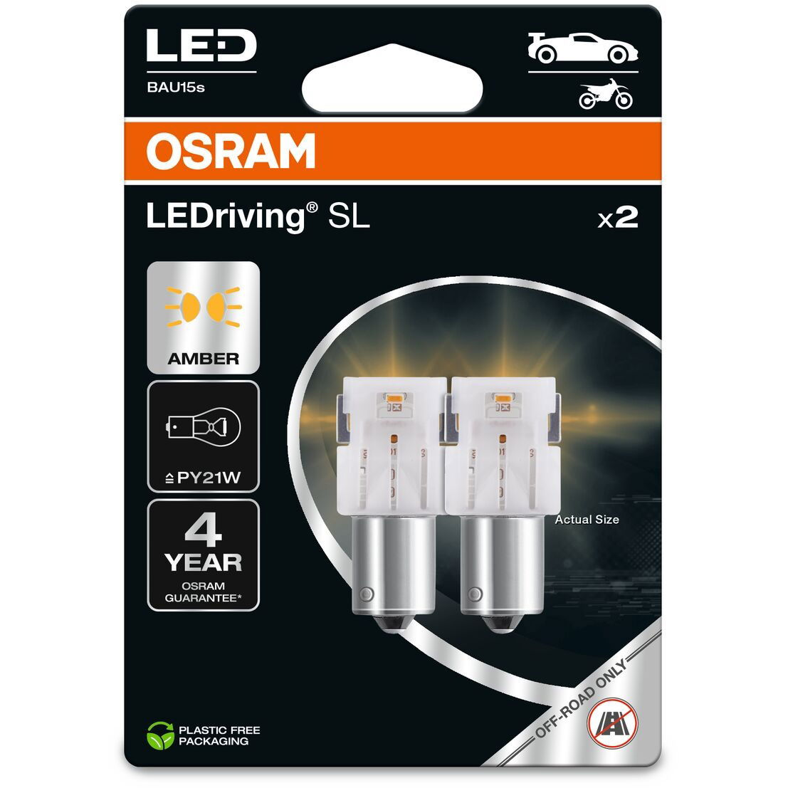 OSRAM LEDriving SL PY21W sárga 12V, 2 db a csomagban (7507DYP-2BL)