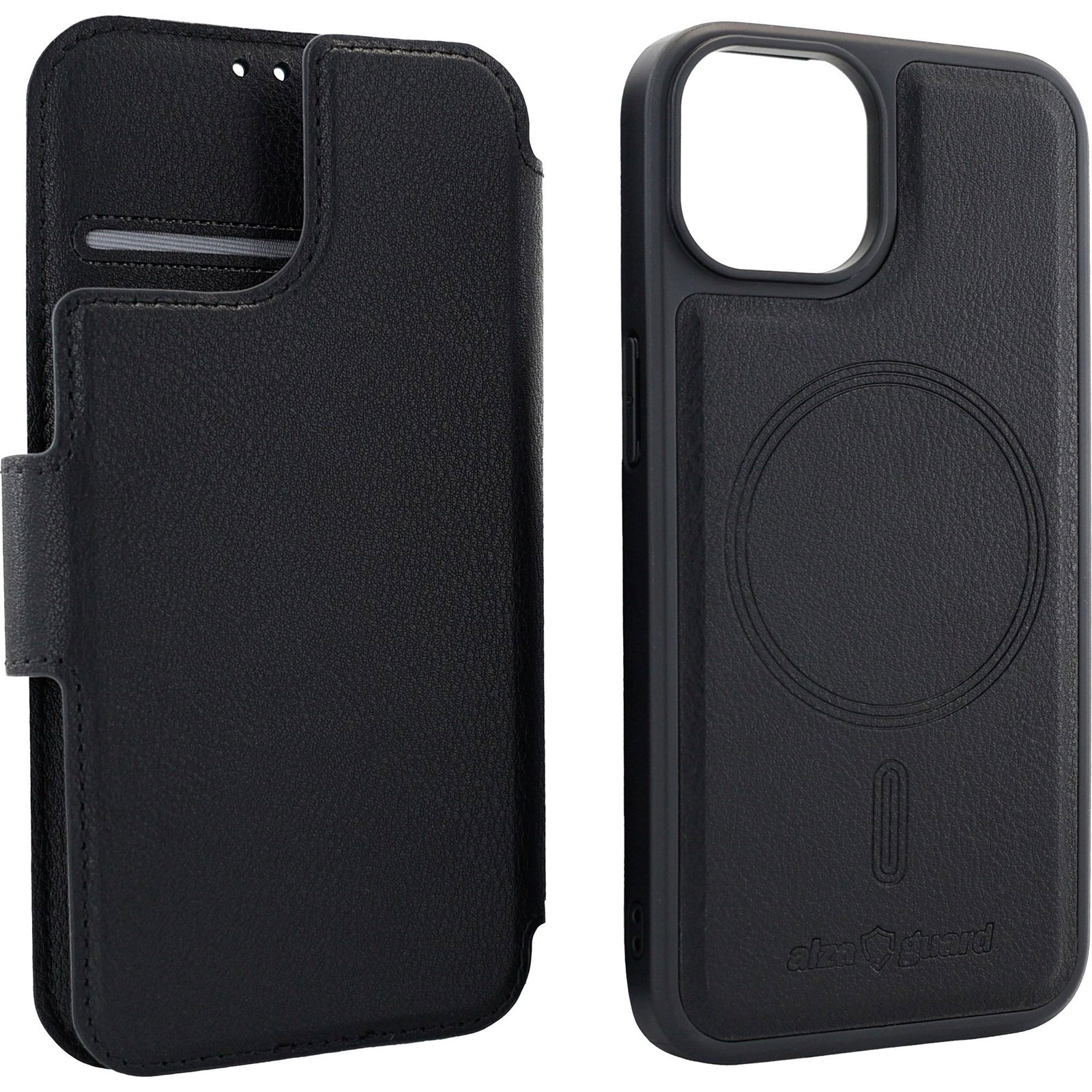 AlzaGuard MagWallet 2in1 iPhone 13 fekete MagSafe tok (AGD-MWFC1B)