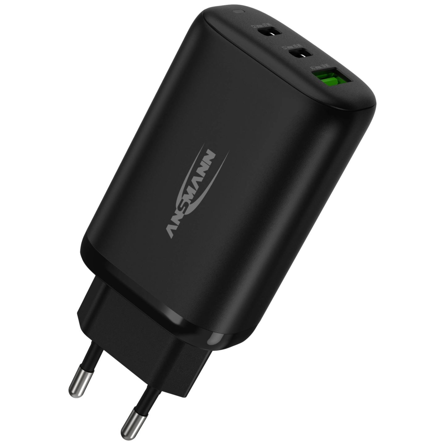 Ansmann 1xUSB-A 2xUSB-C hálózati adapter fekete (1001-0128) (1001-0128)