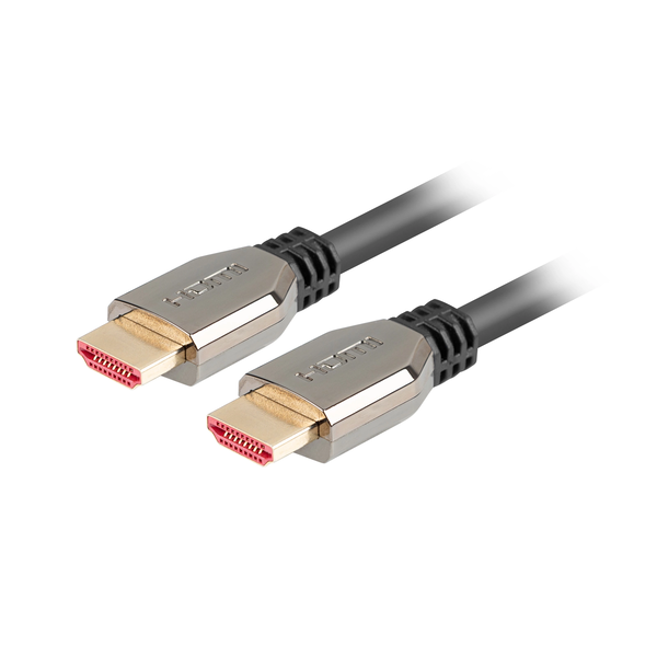 Кабел Lanberg, 42894 Premium HDMI v.2.1 8K при 60Hz, 50 см, Поддръжка за DSC 1.2, Dynamic HDR, eARC, ALLM, QFT, Черен