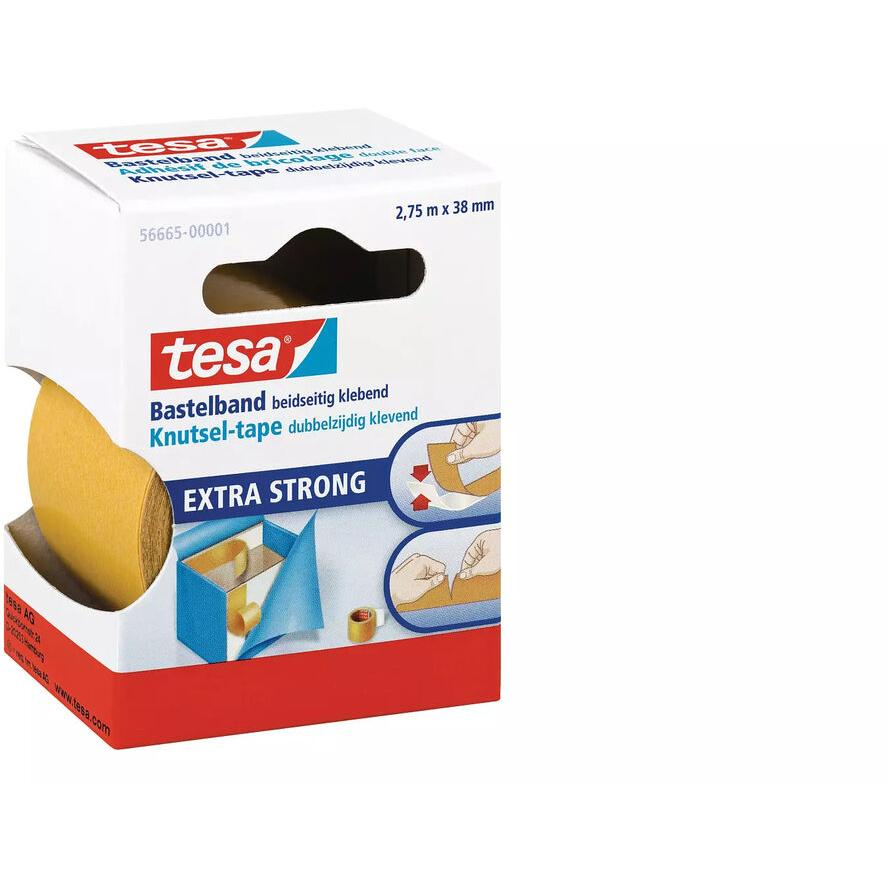 Tesa EXTRA STRONG (56665-00001-01) Kétoldalas ragasztószalag ® Bastelband Átlátszó (H x Sz) 2.75 m x 38 mm 1 db (56665-00001-01)