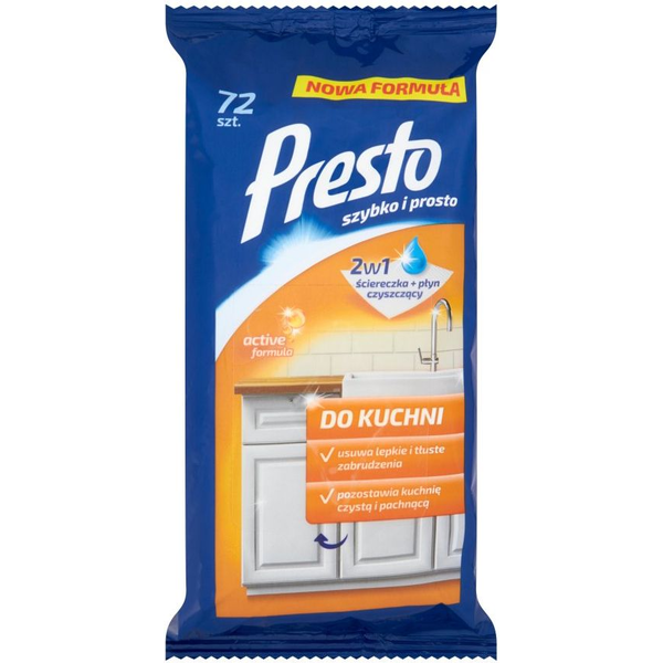  Presto Ściereczki nawilżane do czyszczenia kuchni 72 sztuki (5100241)