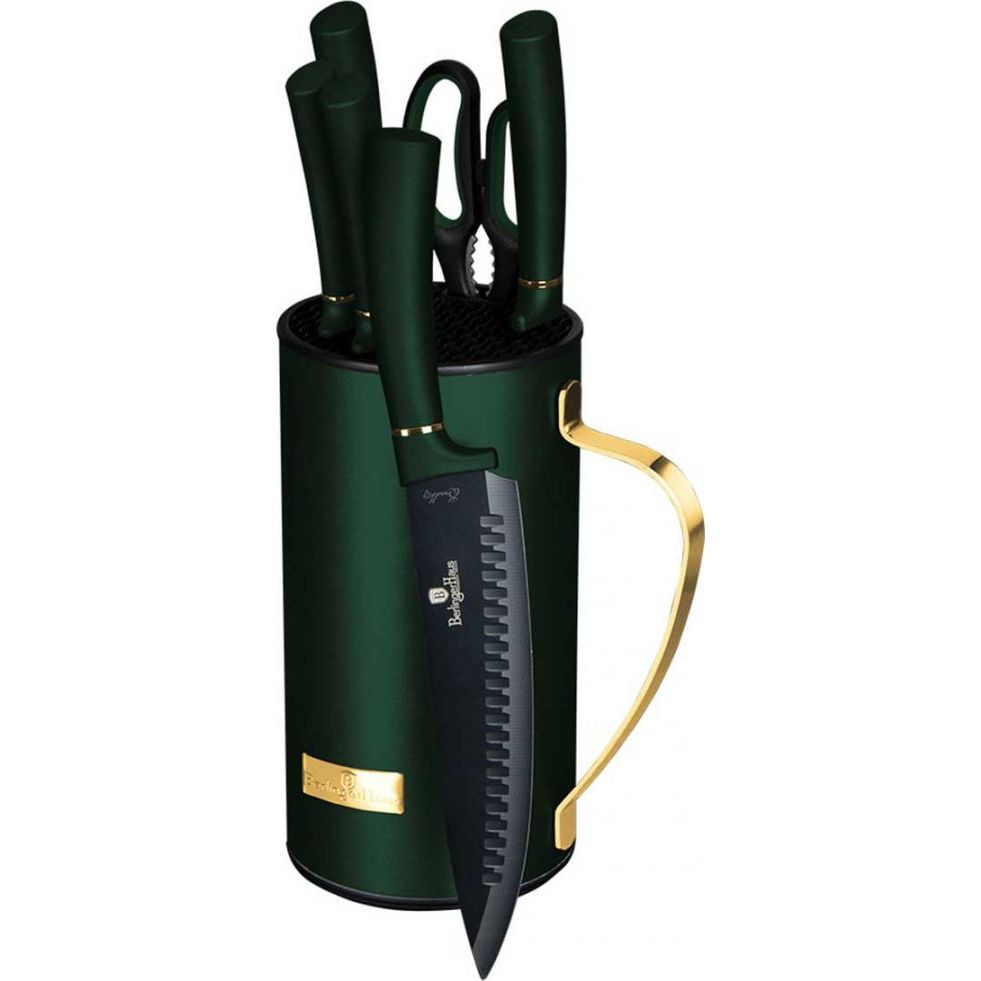 BerlingerHaus BH/2580 Emerald Collection Késkészlet - Rozsdamentes Acél, Smaragdzöld (BH-2580)