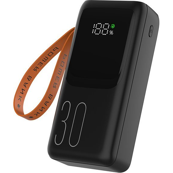 Tracer Vouge-3, 20W, 30000 mAh, 1x USB Type-C, 4 x USB Type-A, Vezetékes, Fekete, Hordozható Powerbank (TRABAT47369)