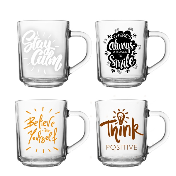 IRIS mintás üveg bögre 246ml, négyféle mintával 131563-007 (131563-007)