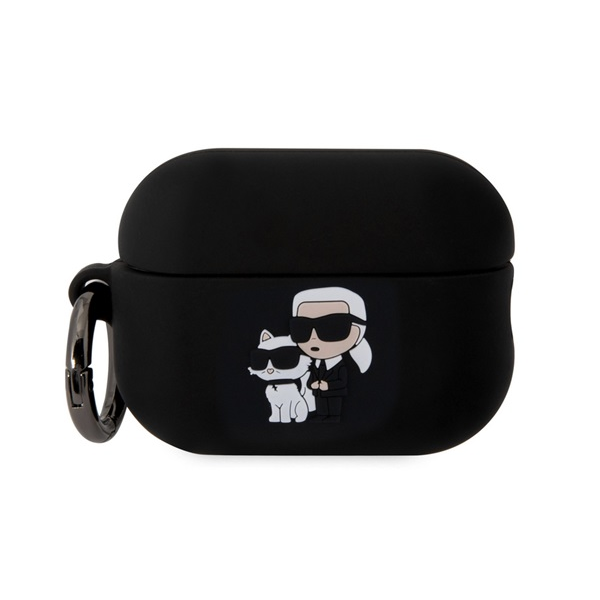CG MOBILE KARL LAGERFELD 3D LOGO NFT KARL AND CHOUPETTE szilikon tok (karabíner) FEKETE Apple AirPods Pro 2 (KLAP2RUNKC)
